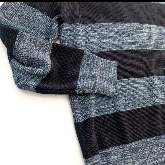 Men’s Lucky Brand Indigo Dyed Blue Striped Sweater - Picture 2 of 8
